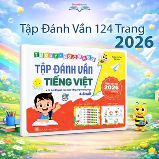 Sách- Tập đánh vần tiếng việt bé luyện đọc từ 4-6 tuổi giúp con đọc tiếng việt thông thạo 124 trang có mã quét QR