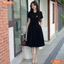 Đầm thiết kế BEMINE cổ sơ mi tay búp sen dáng chữ A phù hợp đi làm-B449