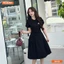 Đầm thiết kế BEMINE cổ sơ mi tay búp sen dáng chữ A phù hợp đi làm-B449