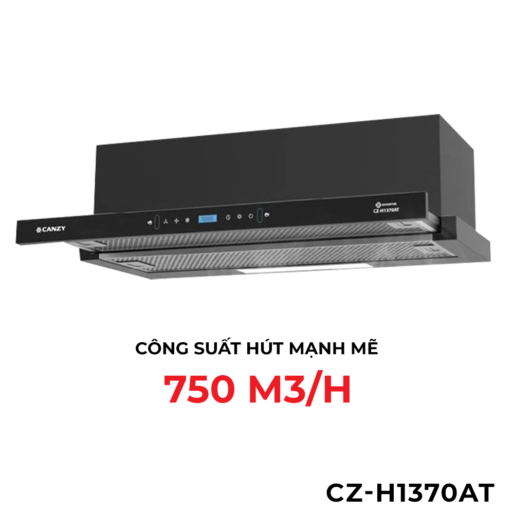 Hút mùi Canzy CZ-H1370AT Chính hãng điều khiển cảm ứng vẫy tay cống suất cao, hút khử trực tiếp qua than hoặc dẫn ống
