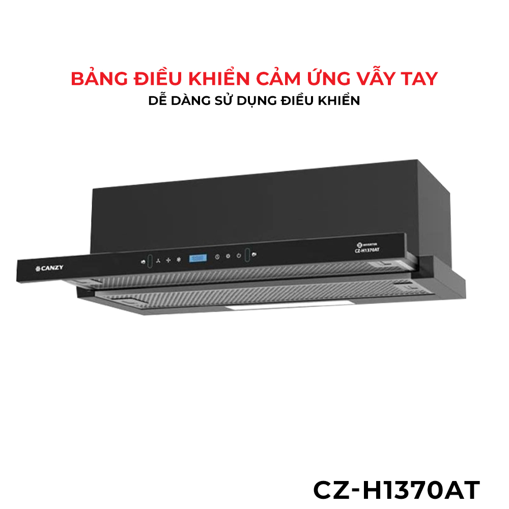 Hút mùi Canzy CZ-H1370AT Chính hãng điều khiển cảm ứng vẫy tay cống suất cao, hút khử trực tiếp qua than hoặc dẫn ống