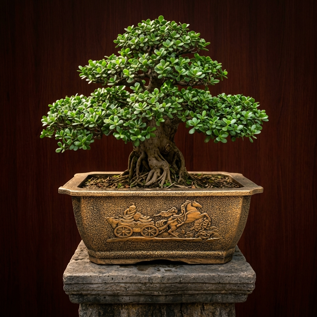 Combo 2c Chậu Ang Ngựa Giả Đồng bonsai dày dặn sang trọng cảnh