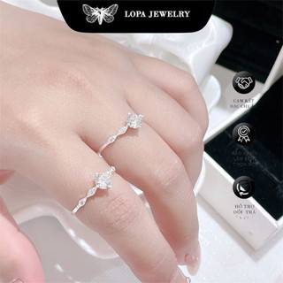 Nhẫn nữ bạc , SK406, nhẫn 4 châu thân zích zắc, cá tính , nhỏ nhắn , Bạc ta LoPa