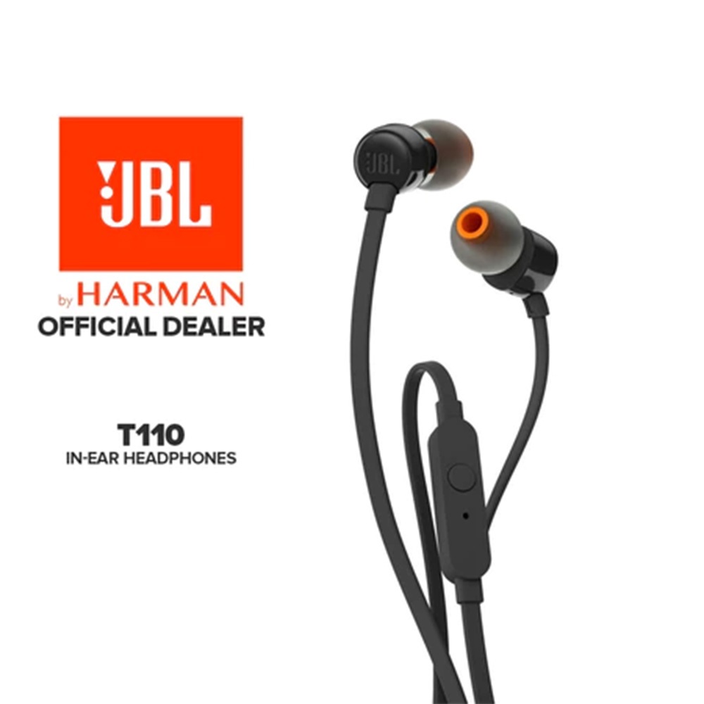 Tai nghe âm thanh nổi JBL T110 có cáp 3,5 mm cho thể thao âm nhạc Có nhiều màu để lựa chọn