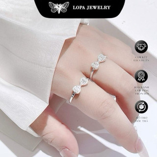 Nhẫn bạc ta, SK403, nhẫn nơ đá gết thân đốt , nhỏ nhắn, xinh xắn , cá tính , Bạc ta LoPa