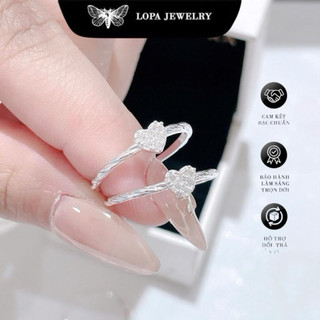 Nhẫn nữ bạc, Sk401,nhẫn nữ trái tim đá thân xoắn trơn , xinh xắn , nhỏ nhắn , ý nghĩa, Bạc ta LoPa
