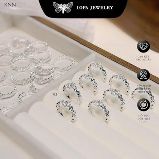 Nhẫn nữ Bạc , SK99 , nhẫn nữ 4 lá thân kim tiền may mắn, xinh xắn , Bạc ta LoPa