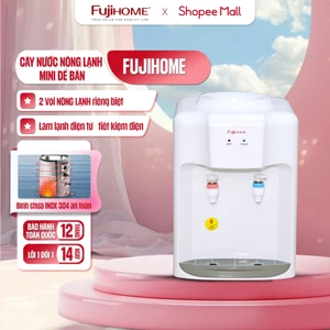 Cây nước nóng lạnh mini để bàn nhập khẩu FUJIHOME WD5510E, máy nước uống nóng lạnh 2 vòi tự động ngắt tiết kiệm điện