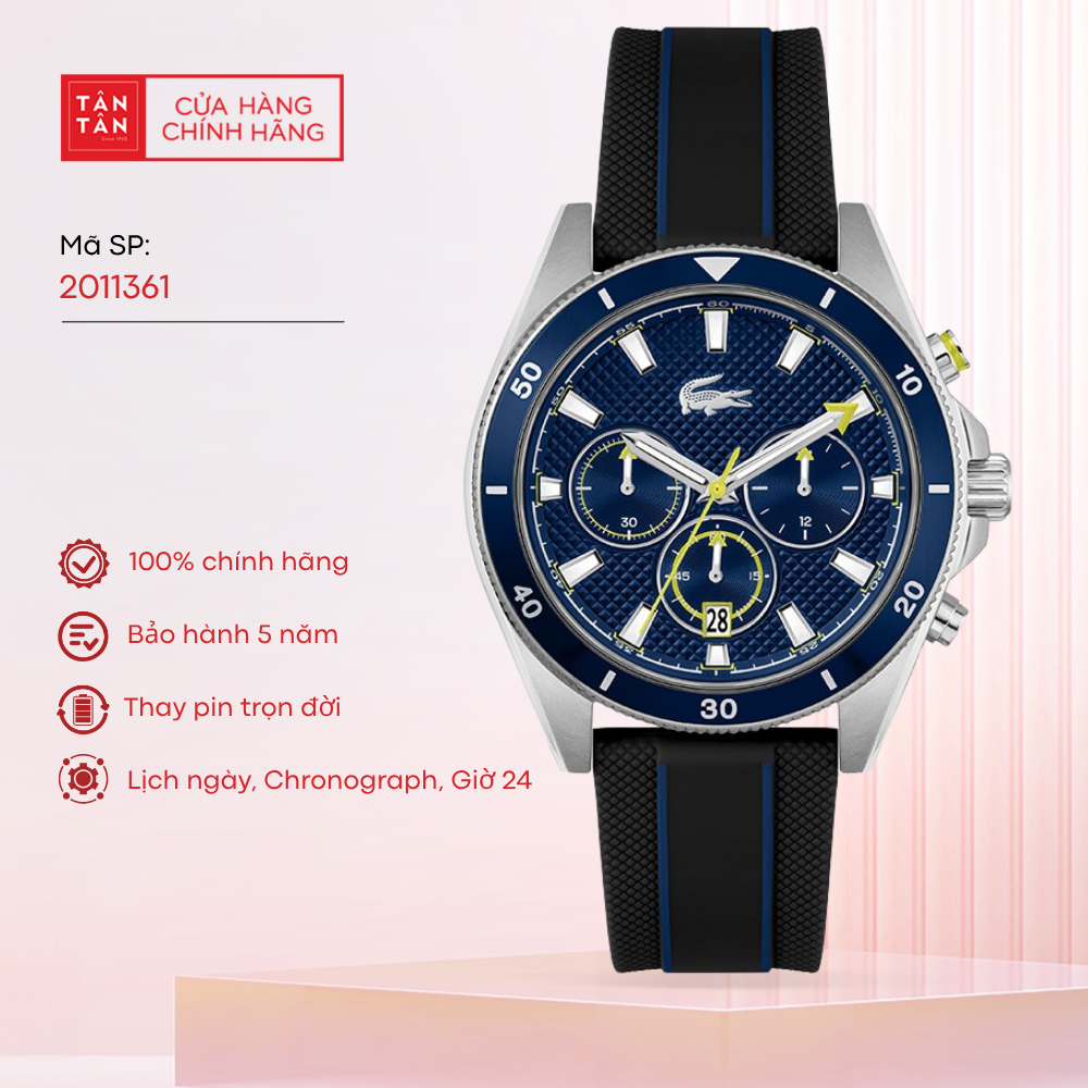 Đồng Hồ Nam Lacoste Mainsail Chronograph 2011361 Quartz 43mm - Đồng Hồ Tân Tân