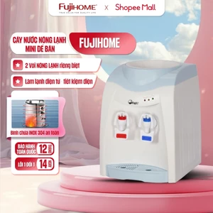 Cây nước nóng lạnh2 vòi FujiE chính hãng, máy nước uống nóng lạnh mini bình lọc úp, tự ngắt tiết kiệm điện