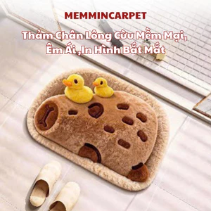 Thảm Lau Chân Lông Cừu 3d Họa Tiết Hình Thú Dễ Thương, Thảm Nhà Tắm Chống Trơn Trượt, Thấm Hút Cực Kỳ Tốt - MemMinCarpet