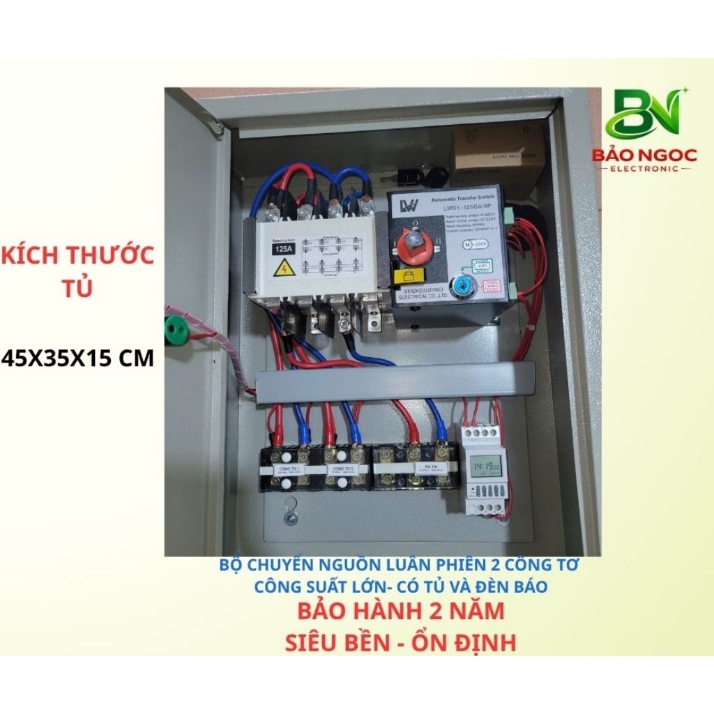 Tủ chuyển nguồn 2 công tơ SIÊU BỀN - TẢI THỰC CỰC LỚN - dùng cho 2 công tơ 3 Pha hoặc 1 Pha - BẢO HÀNH 2 NĂM