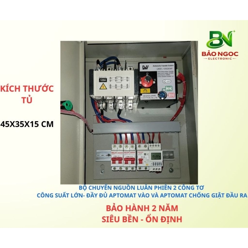 Tủ chuyển nguồn 2 công tơ SIÊU BỀN - TẢI THỰC CỰC LỚN - dùng cho 2 công tơ 3 Pha hoặc 1 Pha - BẢO HÀNH 2 NĂM