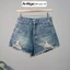 Quần short jean nữ trắng vải denim lai tua cá tính bền đẹp, dễ phối đồ AnNgo - AT227