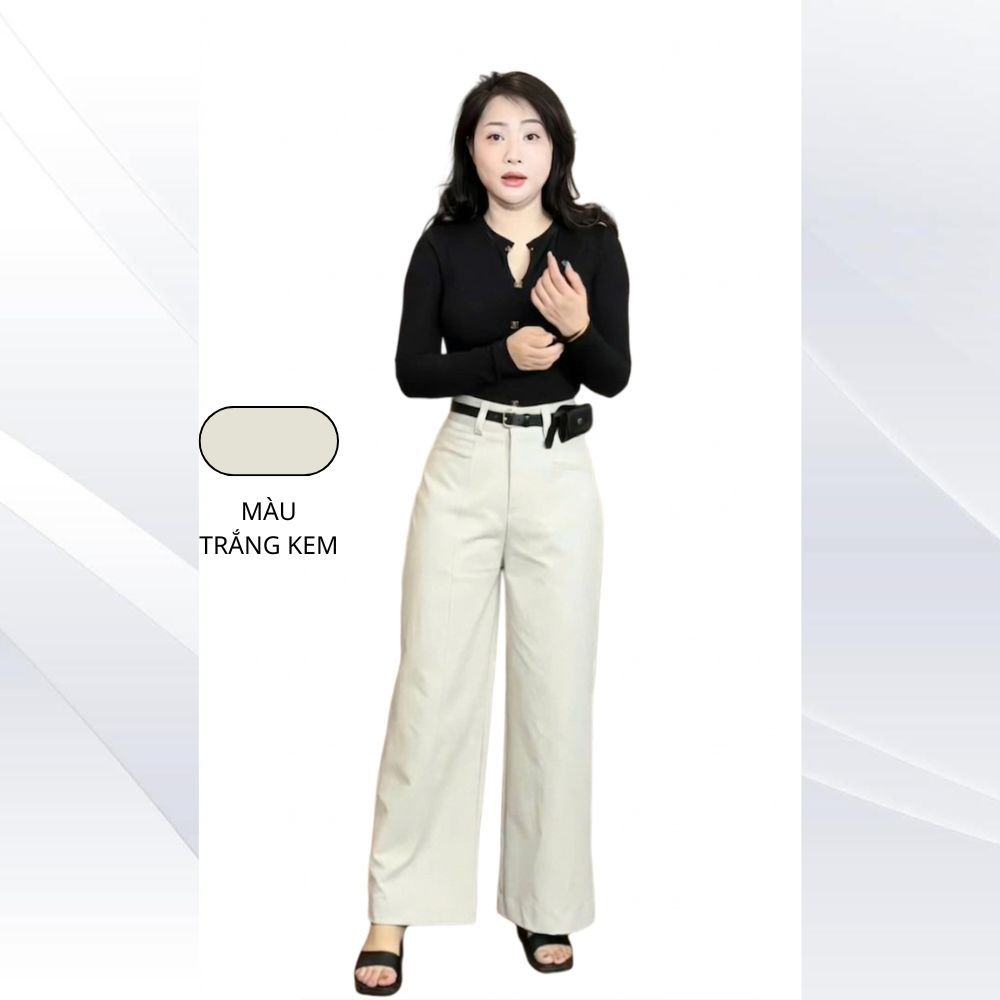 Quần kaki suông nữ cạp cao (M&A), vải kaki Nhật L1, co giãn thoải mái,có bigsize 3xl cho người ~80kg [QKSN]