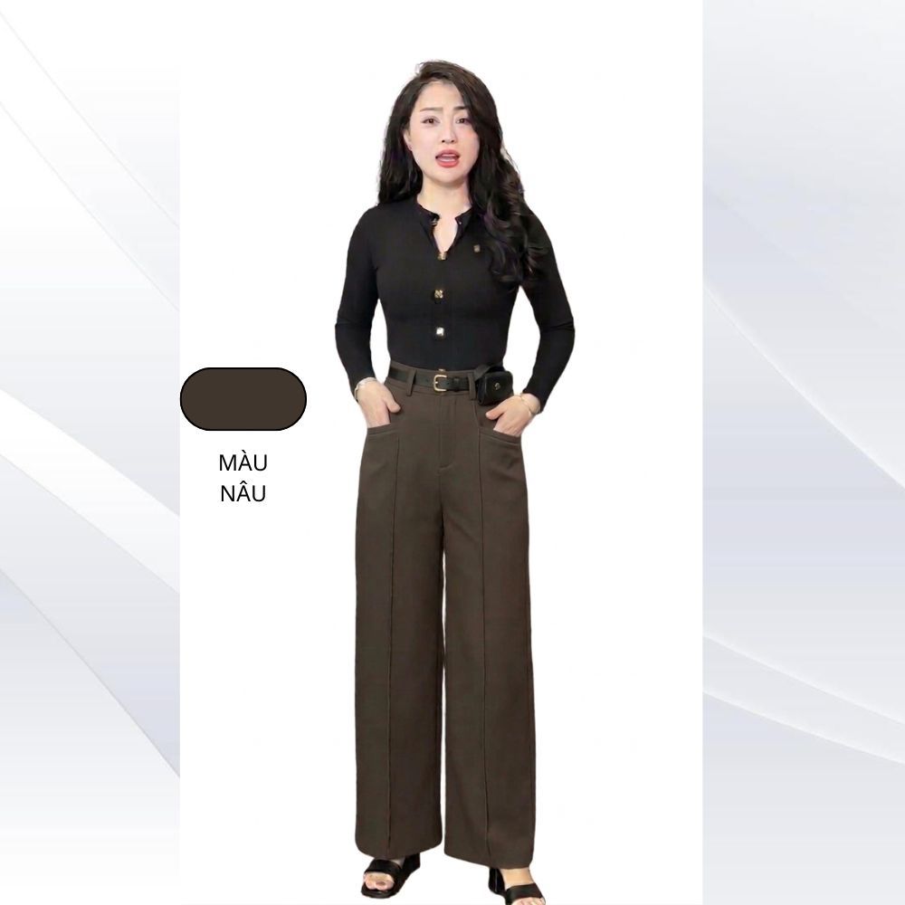 Quần kaki suông nữ cạp cao (M&A), vải kaki Nhật L1, co giãn thoải mái,có bigsize 3xl cho người ~80kg [QKSN]