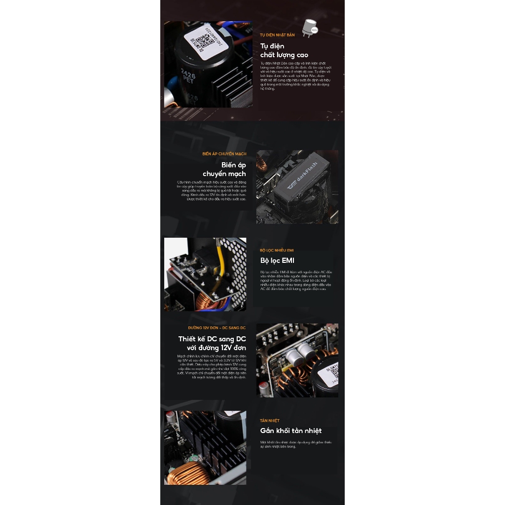Nguồn máy tính DarkFlash PMT | 750w, 80 Plus Gold, ATX 3.1, PCIe 5.1, Full Modular, BH 5 năm | BigBuy360 - bigbuy360.vn