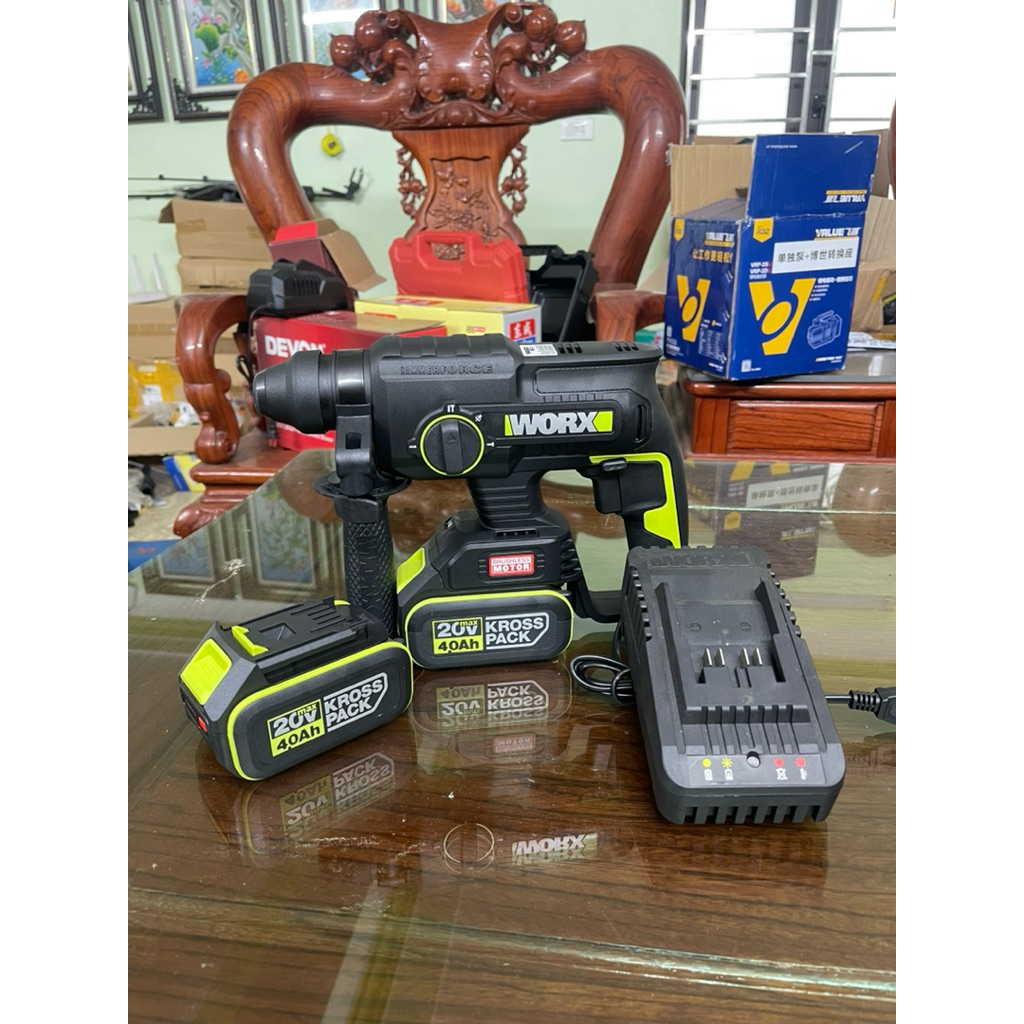 Máy khoan bê tông dùng pin 20V WORX WU381 chính hãng