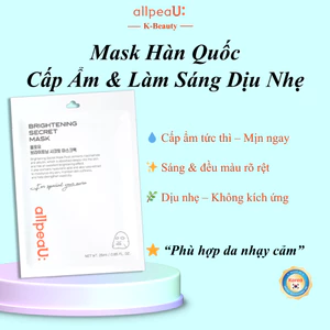 Mặt Nạ Dưỡng Sáng allpeaU: Hàn Quốc | Cấp Ẩm Sâu, Da Mịn Màng, Dễ Hấp Thụ | Dịu Nhẹ Cho Da Nhạy Cảm