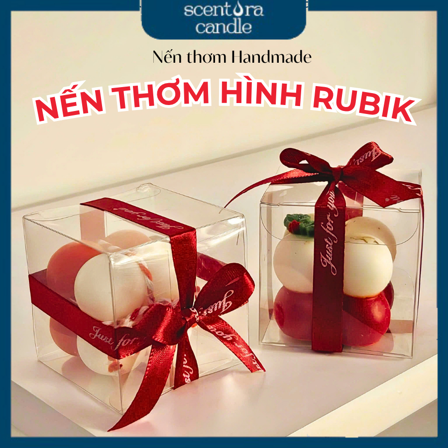 Nến Thơm Rubik Tròn ScentoraCandle  Hộp Quà Nến Thơm Hình Khối Decor Quà Tặng Sinh Nhật Kỷ Niệm