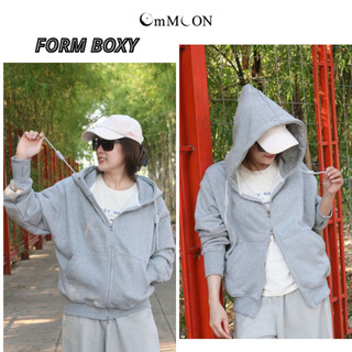 Áo khoác Boxy Nỉ Chân Cua Không Xù Lông, Chống Nắng, Form Vừa Nam Nữ Uniex Om.Moon, có túi trong, nón to 2 lớp,