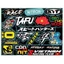 sticker mini chữ race và nhiều tem nhỏ dán lên điện thoại ...;.