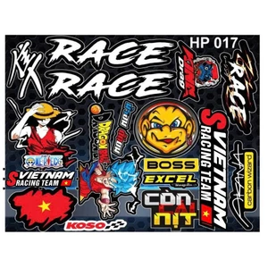 Combo tem dán xe điện hình lufy,race,suvietnam cực chất DÁN XE MÁY XE ĐẠP ĐIỆN....