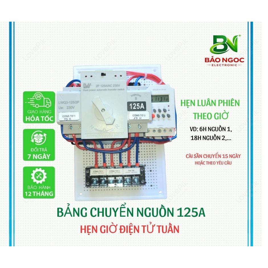 [MS1] Bảng chuyển nguồn 2 công tơ CƠ BẢN - ats 125a- Cầu dao điện tự động- chuyển nguồn luân phiên 2 công tơ