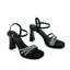 Giày Sandal Cao Gót 9P Đế Vuông 3 Quai Đính Đá LYNDA HADU M984 Da PU Cao Cấp BH 12T
