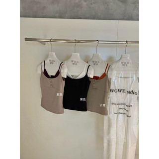 𝐏𝐡𝐢𝐞𝐧 𝐖𝐆𝐖𝐄 | (Sẵn) w9063 Áo 2 Dây Phối Áo Trong May Liền Phong Cách Thời Trang Nữ