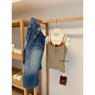 𝐏𝐡𝐢𝐞𝐧 𝐖𝐆𝐖𝐄 | (Sẵn) w9063 Áo 2 Dây Phối Áo Trong May Liền Phong Cách Thời Trang Nữ