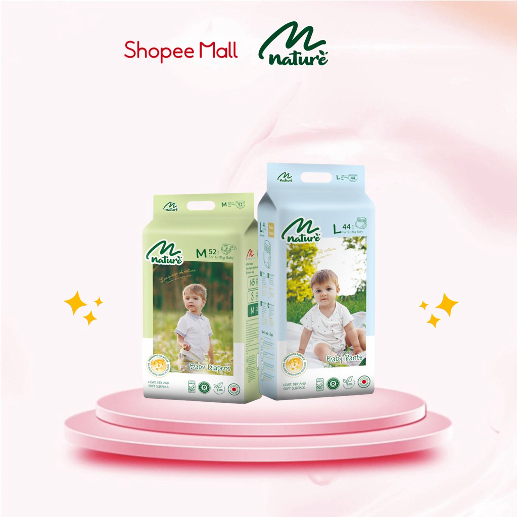 Bỉm MOMO DIAMOND NATURE dán/quần NB60/S56/M52/M48/L44/XL42/XXL40/XXXL38/XXXXL36