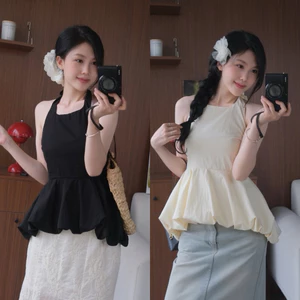 Áo yếm buộc dây sau đuôi bồng xoè dưới chất gió Nữ the.sweaterweather TSW