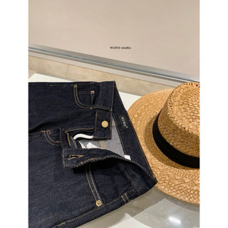 𝐏𝐡𝐢𝐞𝐧 𝐖𝐆𝐖𝐄 | (Sẵn L) w9233 Quần Jean Ống Suông Dài Xanh Đậm Túi Thêu Chỉ