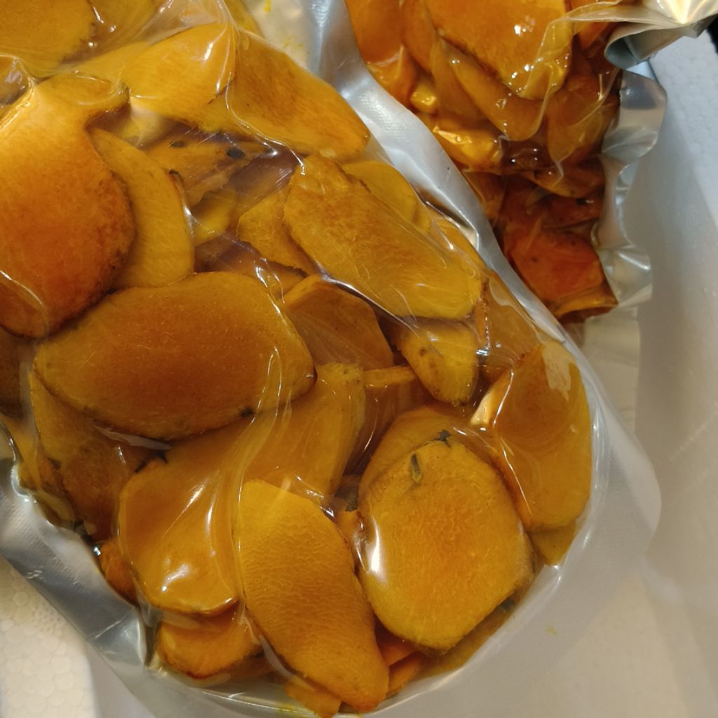 1kg Nghệ đỏ củ cái thái lát (đã ngâm nhựa, để ráo)