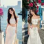 Set Váy Maxi 2 Món Đi Biển Trễ Vai Cúp Ngực Cột Nơ, Chân Váy Dài Cạp Chun Tầng Tơ Xốp Trắng Viền Ren Siêu Xinh