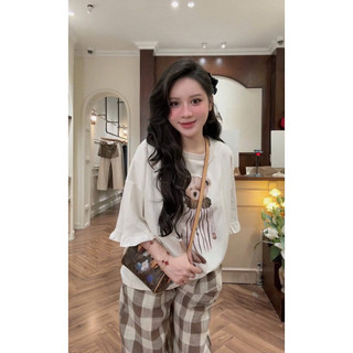 •𝙆𝙞𝙣𝙜𝙨𝙝𝙤𝙥𝙗𝙚𝙖𝙪𝙩𝙮•Set Áo Phông Gấu Mix Quần Kẻ