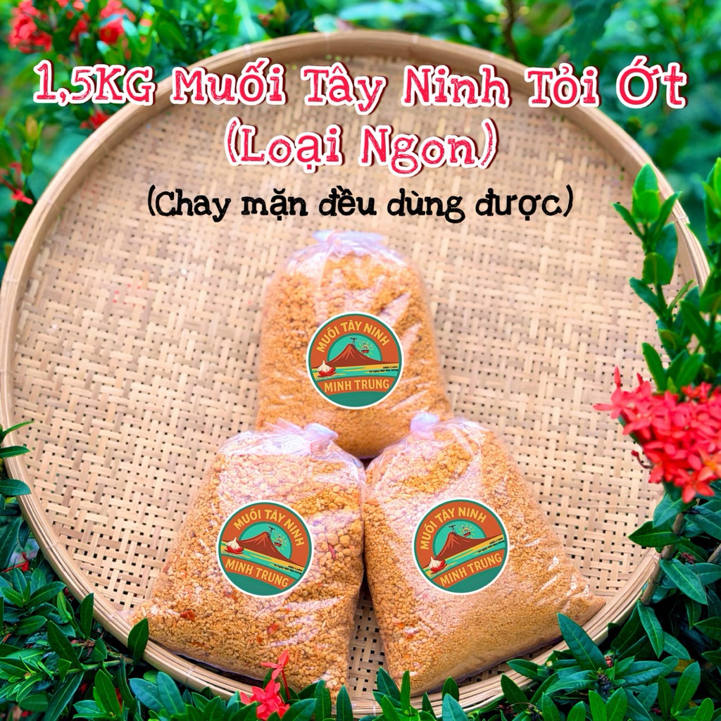 (1,5KG) Muối Tây Ninh Tỏi Ớt loại Ngon - Muối Tây Ninh Minh Trung