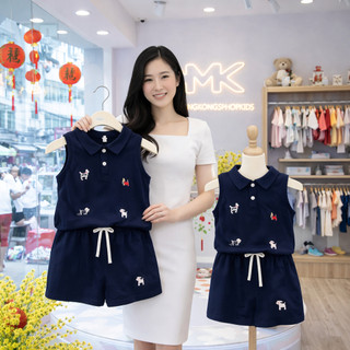 Set Váy Poly Cá Sấu Bé Gái Cổ Bẻ – Mát Nhẹ, Co Giãn Tốt Cho Bé Gái Quốc Dân 9–33kg