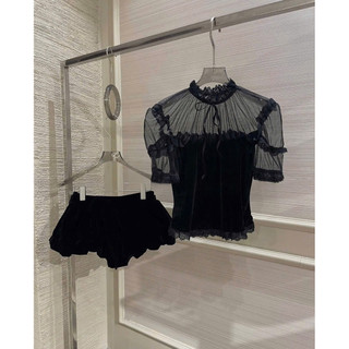 •𝙆𝙞𝙣𝙜𝙨𝙝𝙤𝙥𝙗𝙚𝙖𝙪𝙩𝙮•Áo Nhung Tiểu Thư Phối Cổ Lưới QC