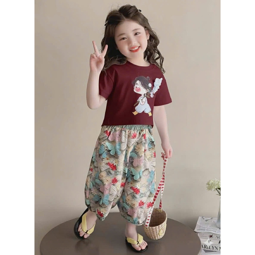 Bộ quần áo bé BỘ QUẦN BƯỚM dễ thương SZ 14 - 42 KG mùa hè hot trend 2026