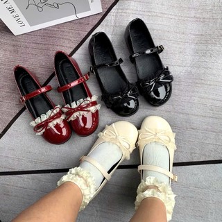 Giày búp bê nữ đế bệt quai ngang phối nơ dễ thương – phong cách tiểu thư Hàn Quốc MS453