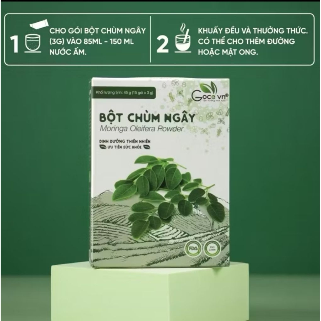 Bột chùm ngây nguyên chất Goce - 45g (15 gói × 3g)