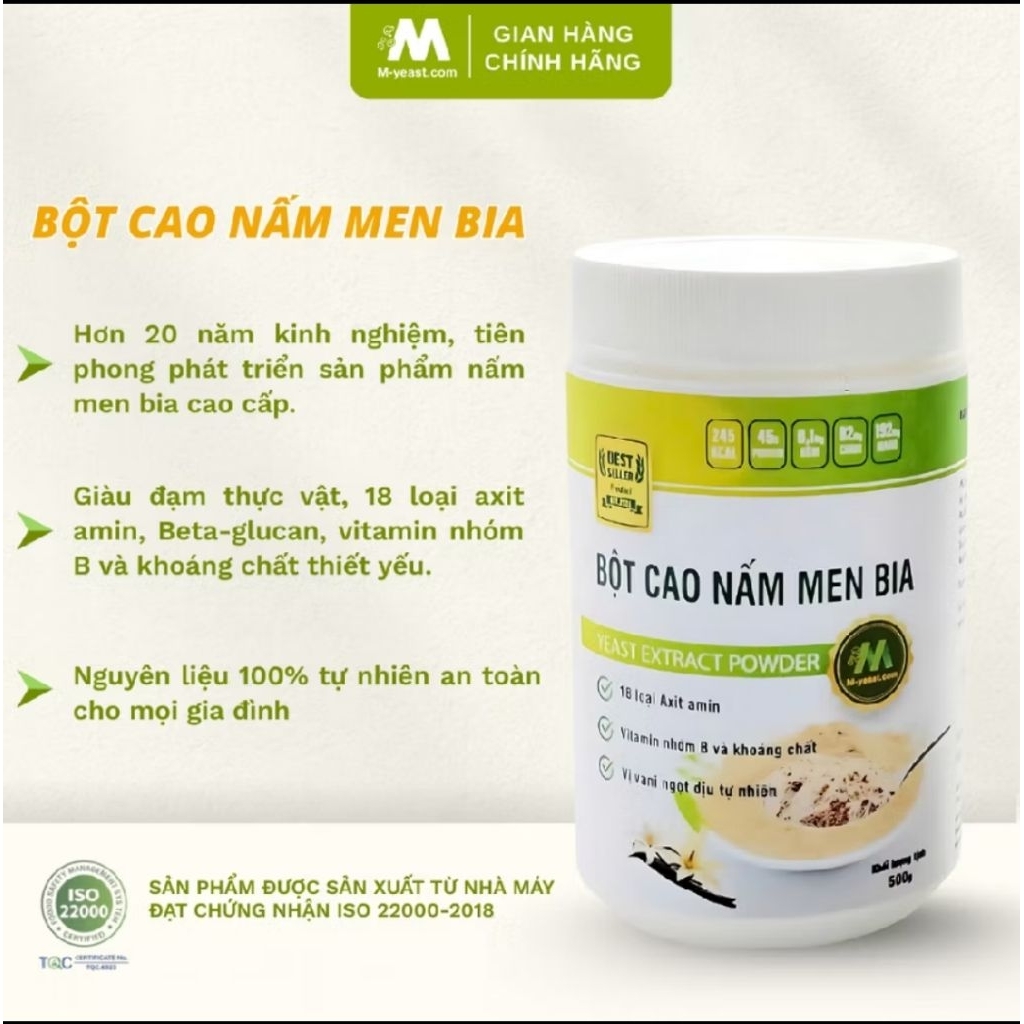 Bột cao nấm men bia 100g - thực phẩm dinh dưỡng tự nhiên - lựa chọn dinh dưỡng lành mạnh mỗi ngày