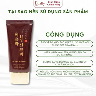 Kem Chống Nắng Ngừa Nám Mesla Nature Book SPF50+, Ngừa Nám, Dưỡng Sáng, Bảo Vệ Da Toàn Diện 50g