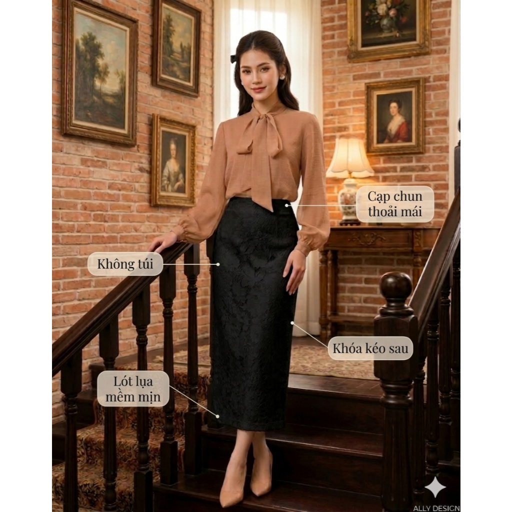 Chân Váy Bút Chì Công Sở Ren 2 Lớp Thời Trang Phong Cách SHOPNGOCTRANNG19 CV09