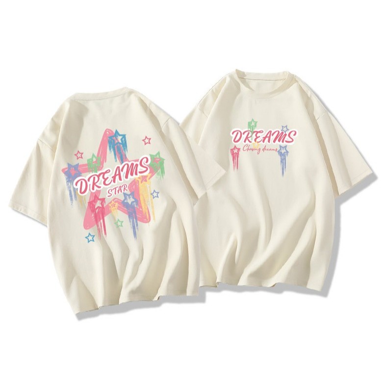 Áo thun nữ HappyTee - Áo thun hình Ngôi sao sắc màu Dreams Star