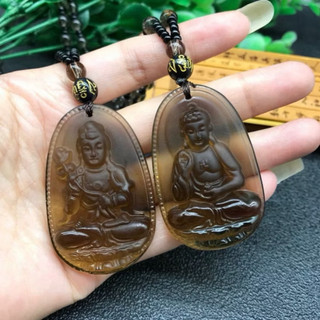 Chuỗi hạt đeo cổ mặt Phật A Di Đà mầu nâu - Phật bản mệnh cho 12 con giáp