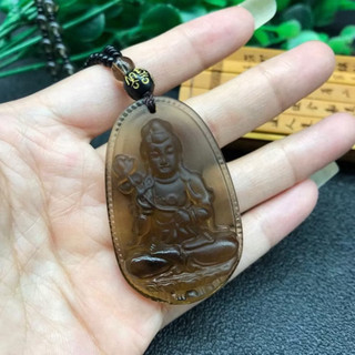 Chuỗi hạt đeo cổ mặt Phật A Di Đà mầu nâu - Phật bản mệnh cho 12 con giáp