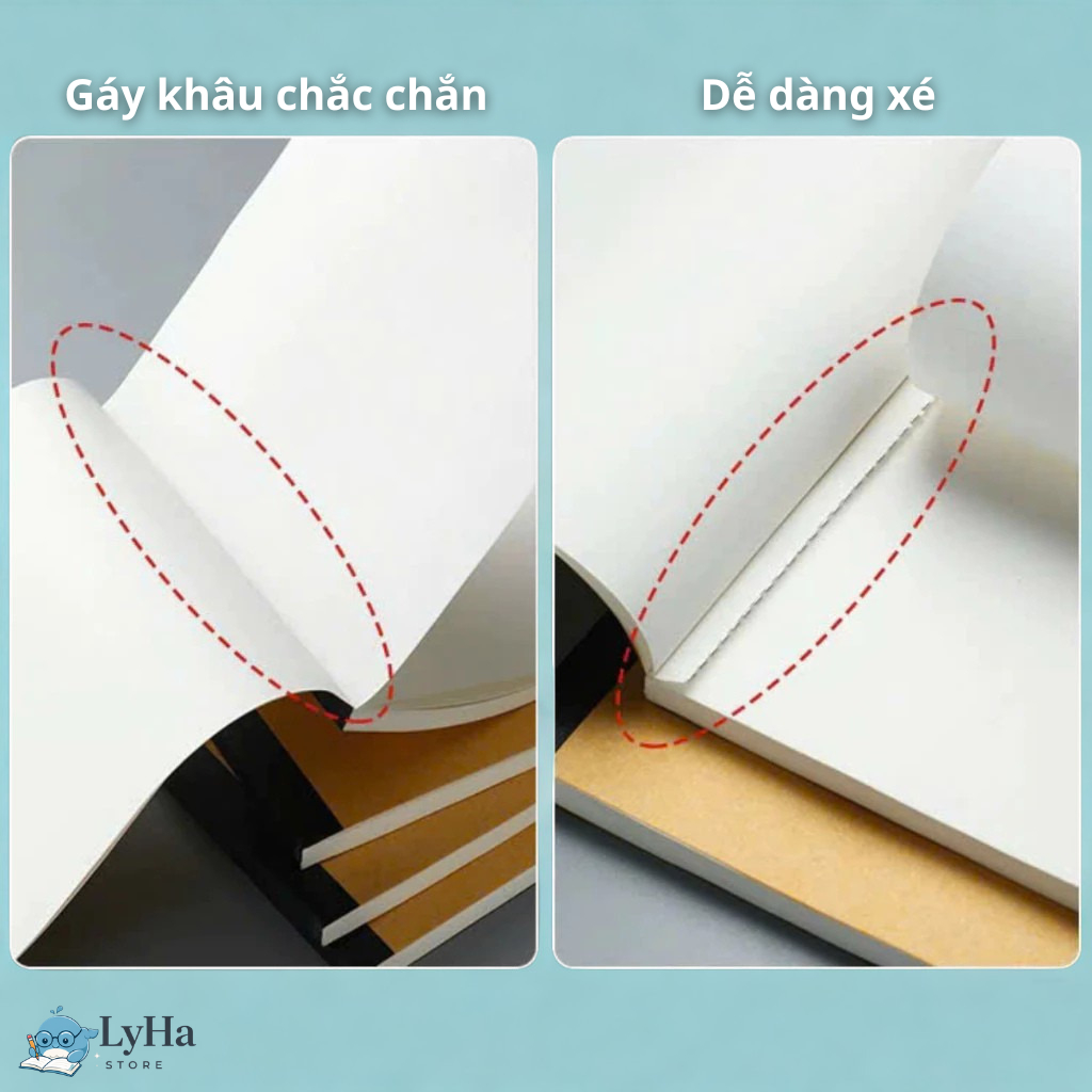 Sổ Tay Ghi Chú 200 trang , Giấy Nháp Trơn Xé A5 , Giấy Vẽ Tranh 80gsm Lật Dọc – Bìa Kraft giấy trắng cho học sinh